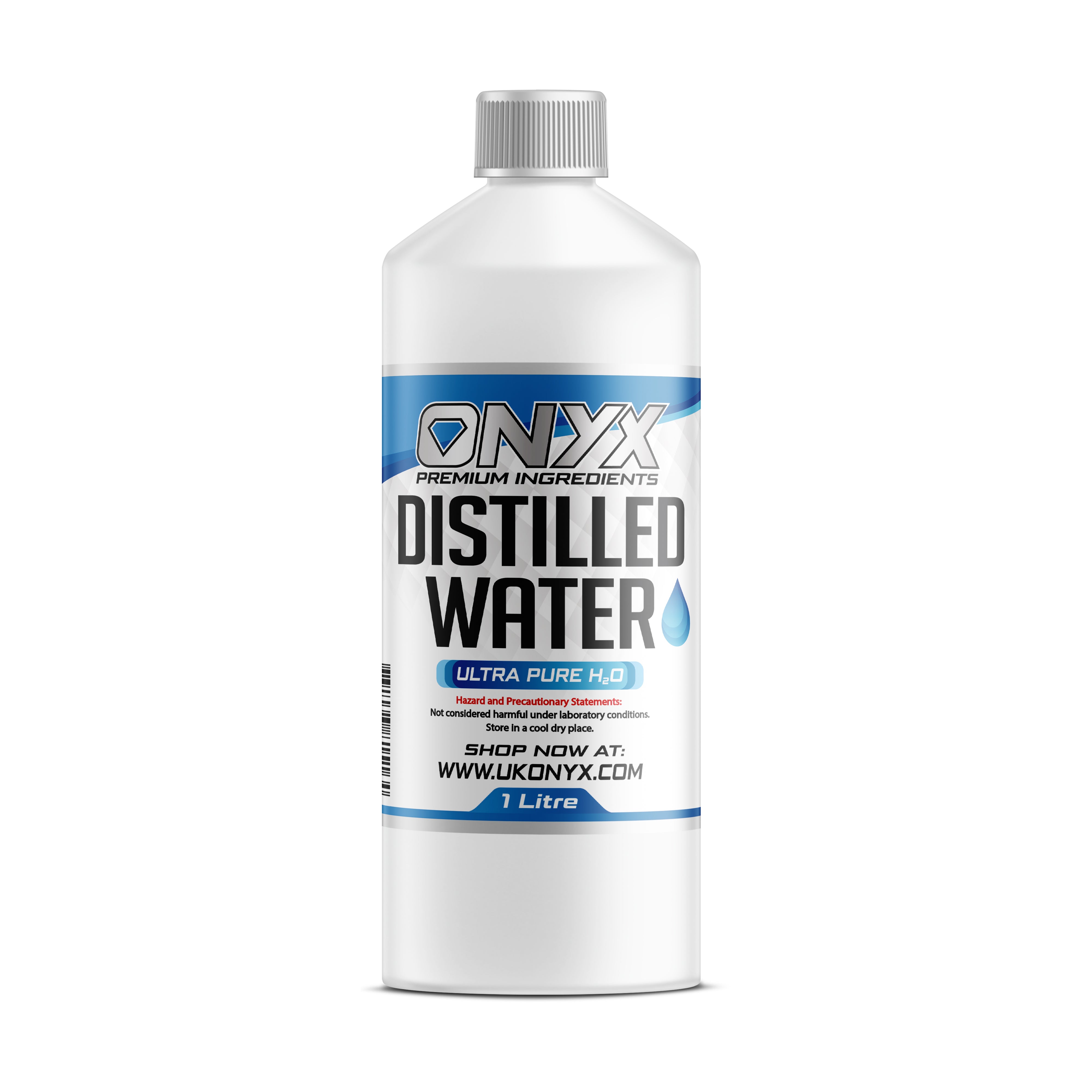 ONYX Distilled Water 1 Litre Bottle - Ultra Pure H₂O for Steam Irons, Aquariums, Cooling Systems, Labs, Medical Devices