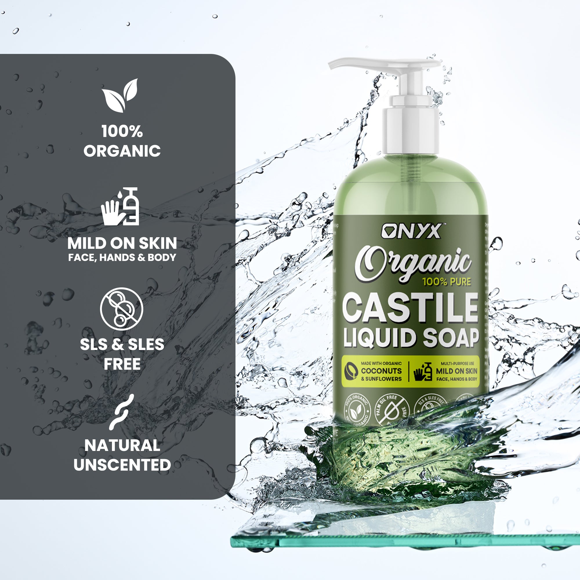Savon de Castille Bio 500ml - 100% Pur Naturel Non Parfumé