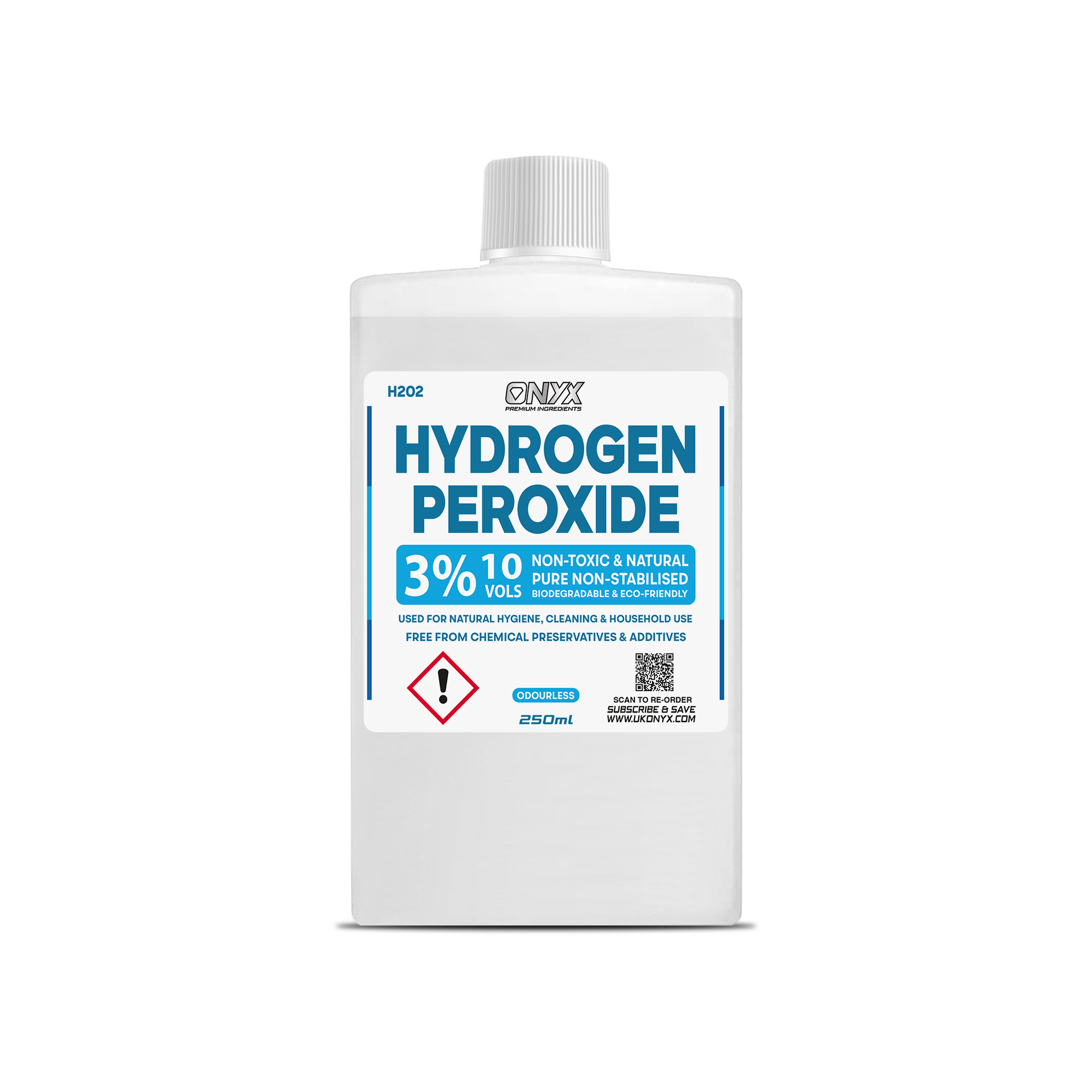 Hydrogen Peroxide Pure Food Grade 3%, 10 Vols. Non-Toxic Natural Disinfectant Cleaner