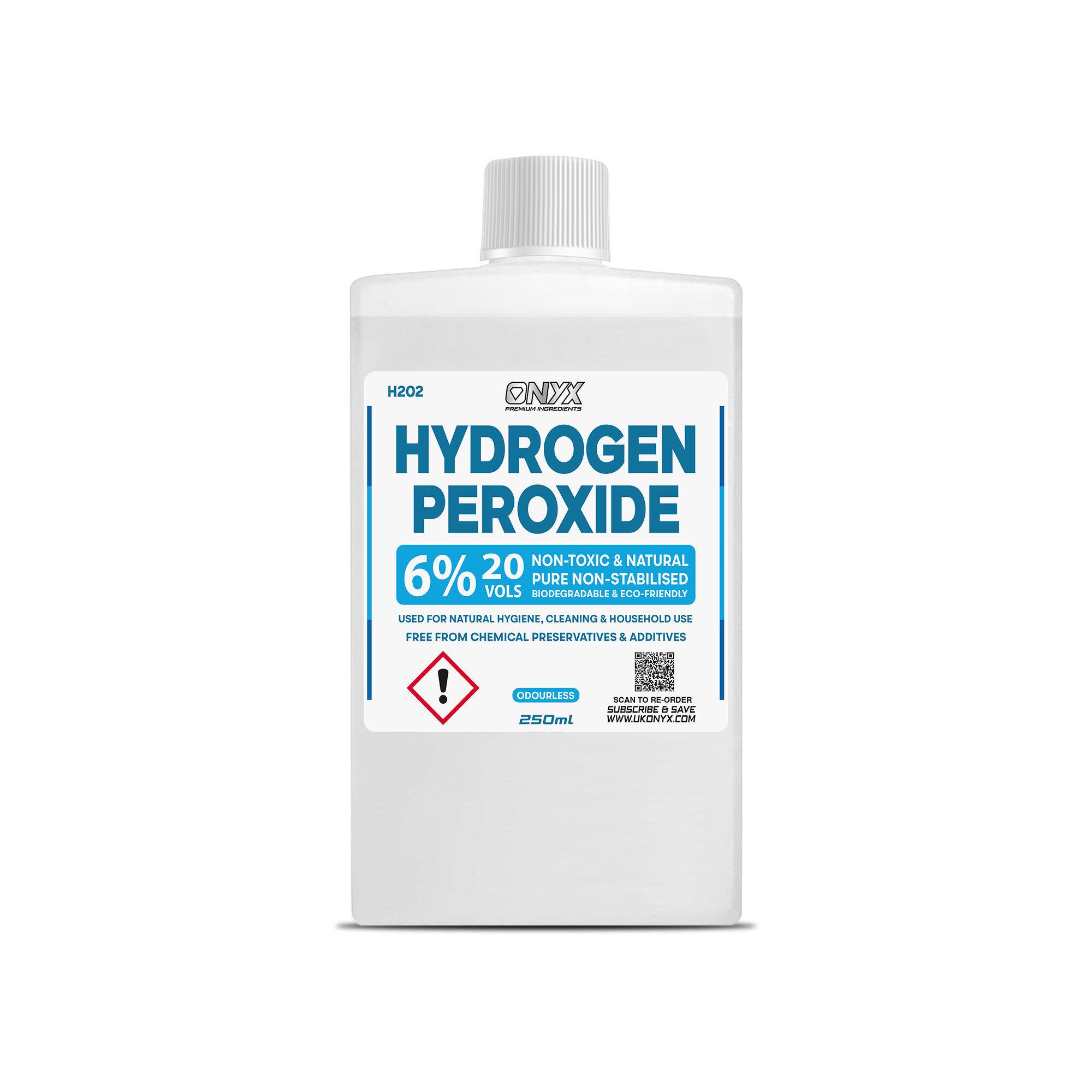 Peroxyde d'hydrogène pur de qualité alimentaire 6 %, 20 vol. Désinfectant naturel non toxique