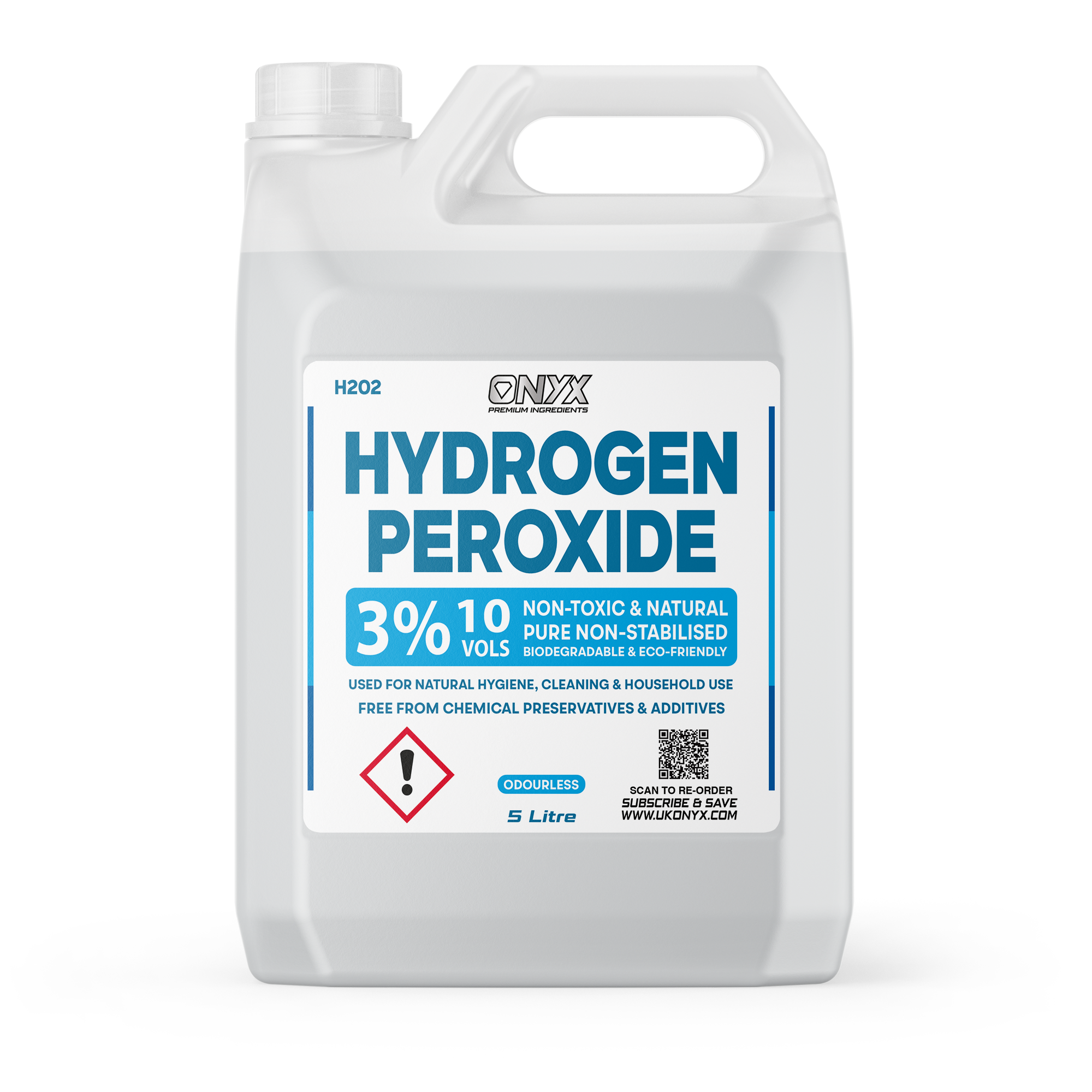 Hydrogen Peroxide Pure Food Grade 3%, 10 Vols. Non-Toxic Natural Disinfectant Cleaner