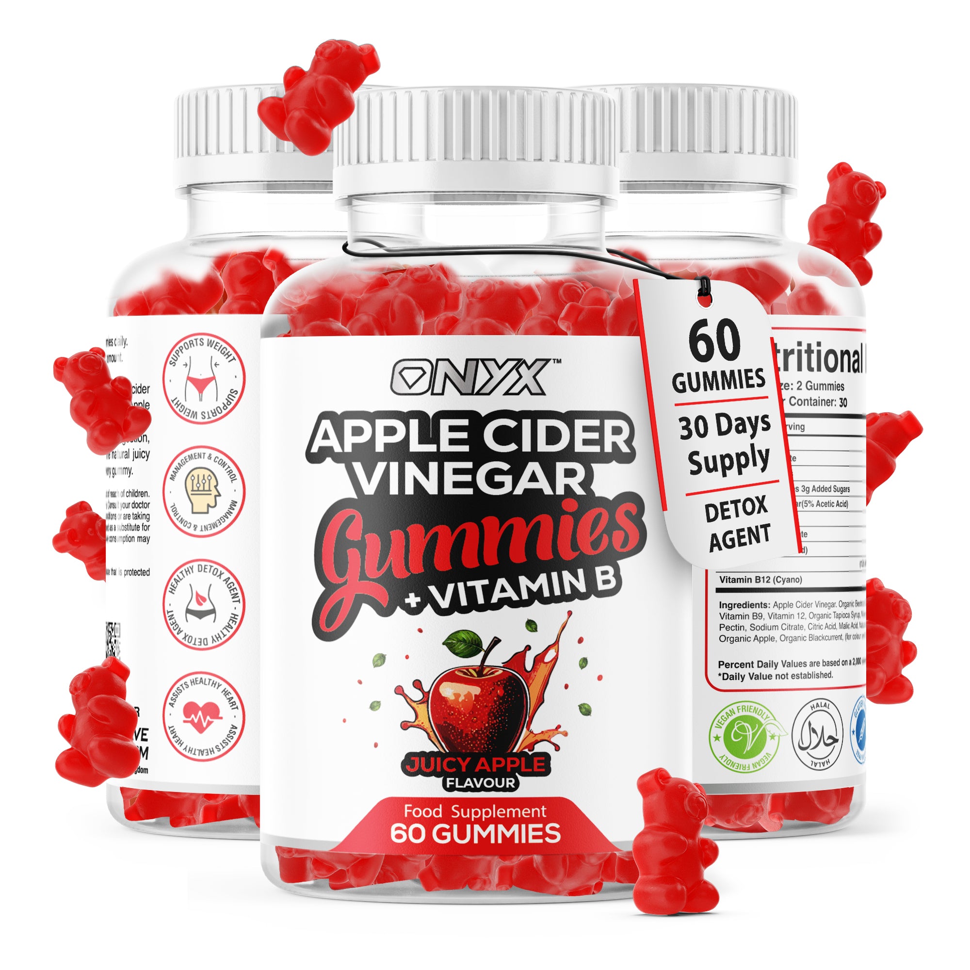 Apple Cider Vinegar Gummies, 1500mg ACV Gummies with Vitamin B12, Beet Root and Pomegranate