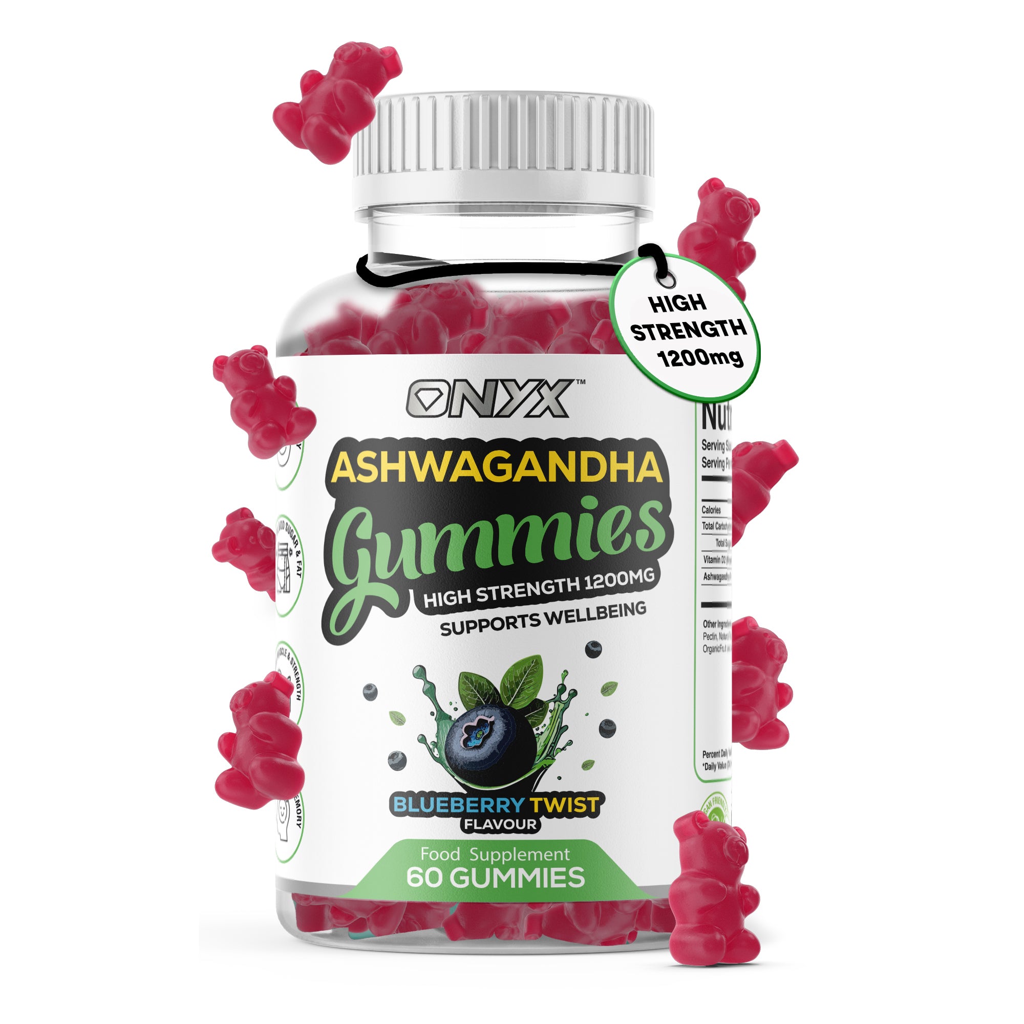 Ashwagandha Gummies - Haute résistance 1200 mg - Favorise le bien-être 