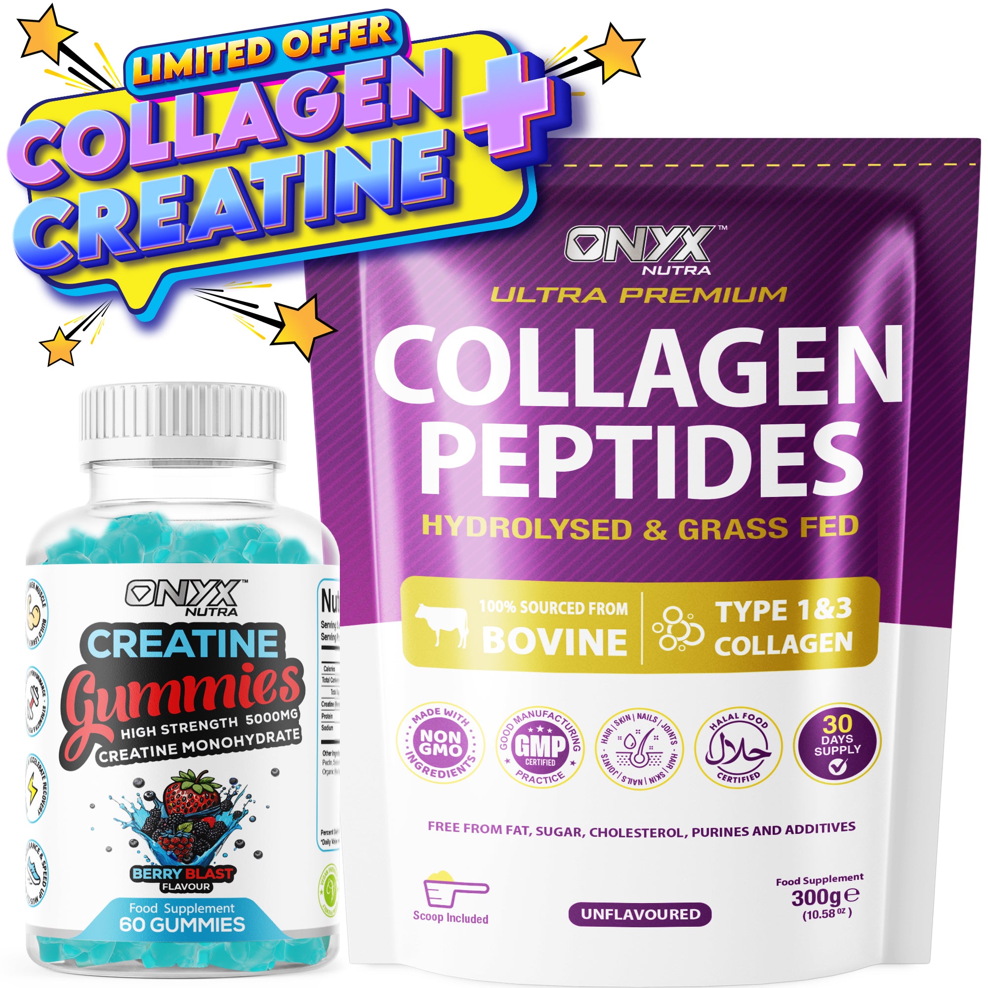 Créatine Gummies - Créatine Monohydrate 5000mg - 60 Gummies 