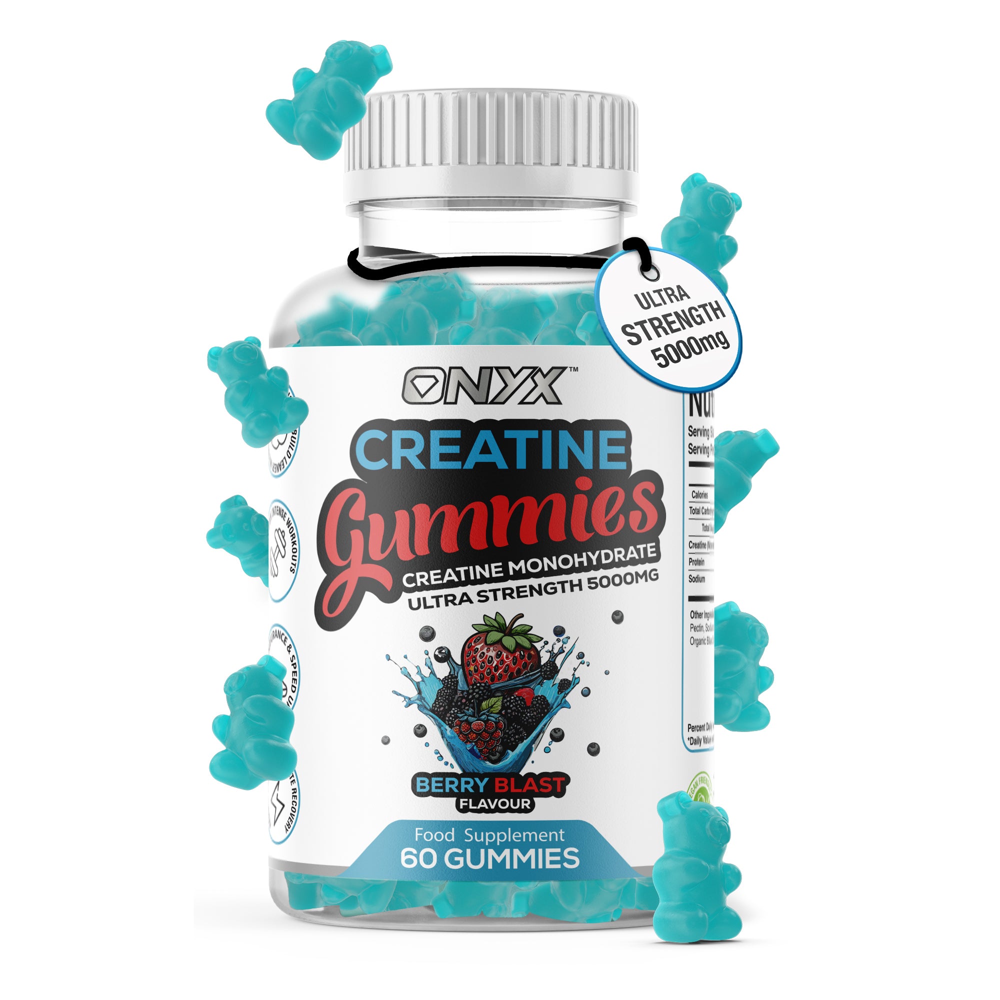 Créatine Gummies - Créatine Monohydrate 5000mg - 60 Gummies 