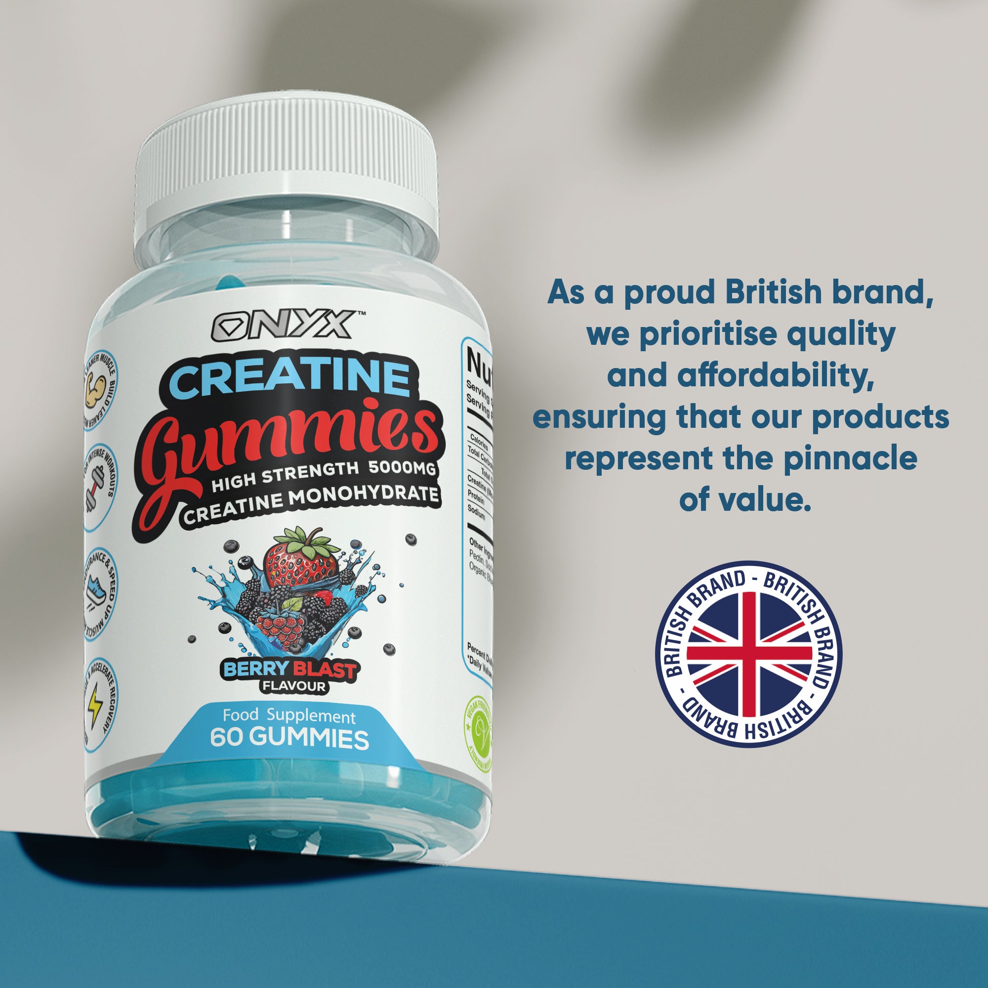 Créatine Gummies - Créatine Monohydrate 5000mg - 60 Gummies 