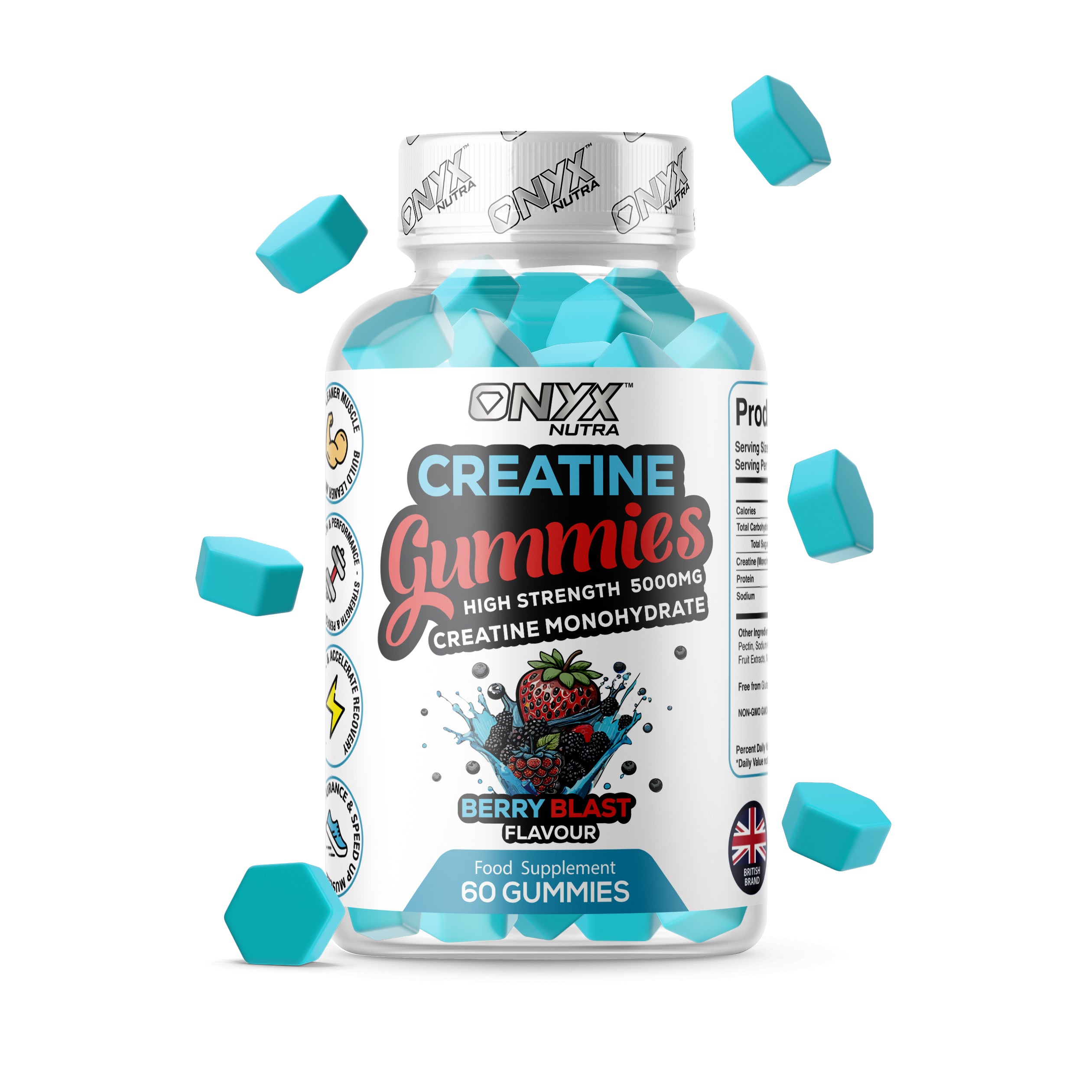 Créatine Gummies - Créatine Monohydrate 5000mg - 60 Gummies 