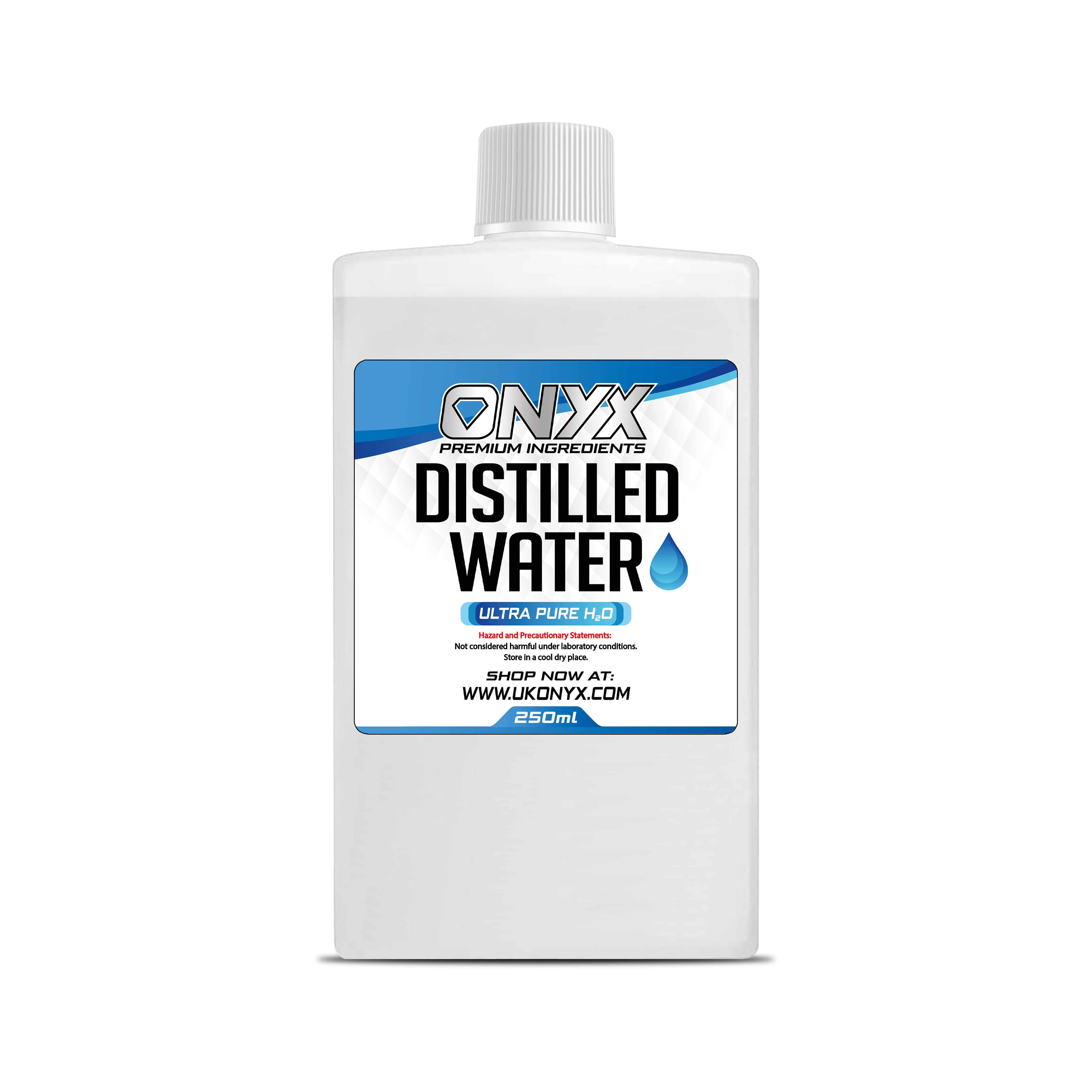 ONYX Distilled Water 250ml - Ultra Pure H₂O for steam irons, aquariums, car cooling systems, and laboratory experiments