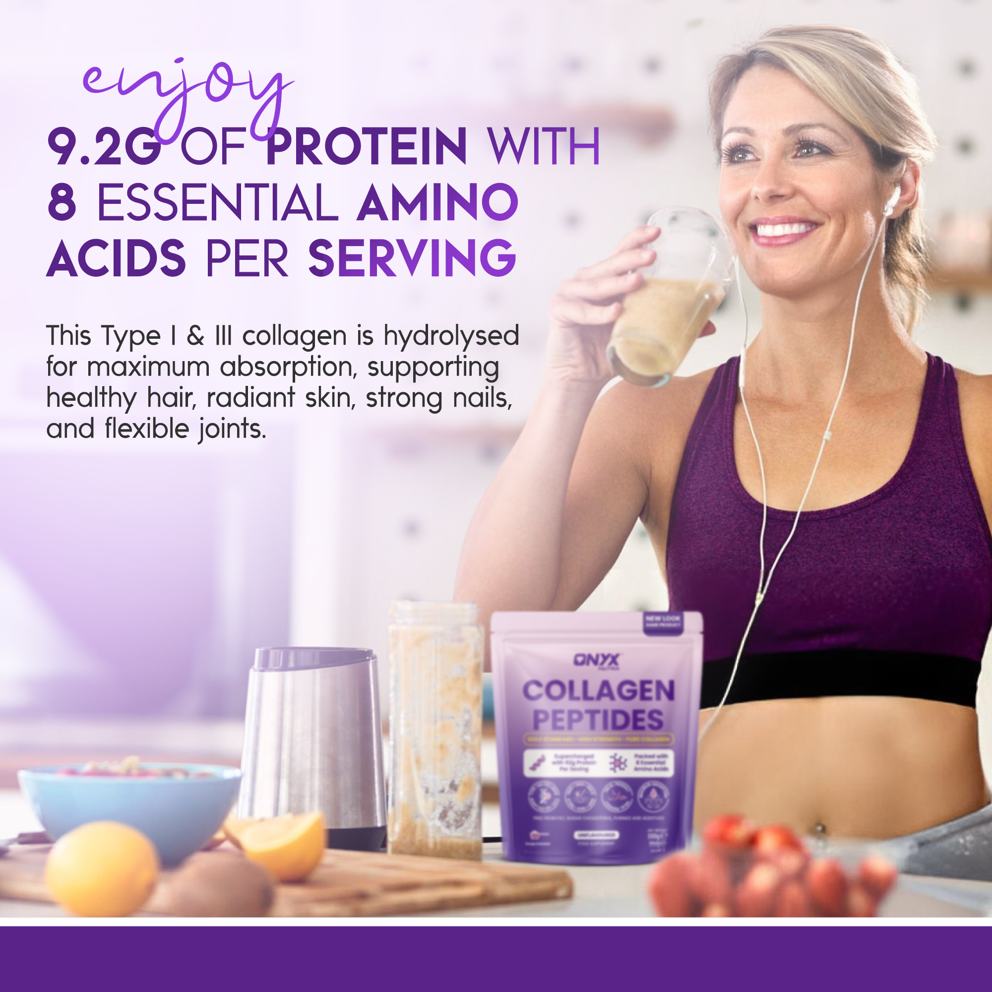 Premium Collagen Powder 300g - Hydrolysed peptides & Grass Fed - Halal - Collagen Supplement For Women & Men