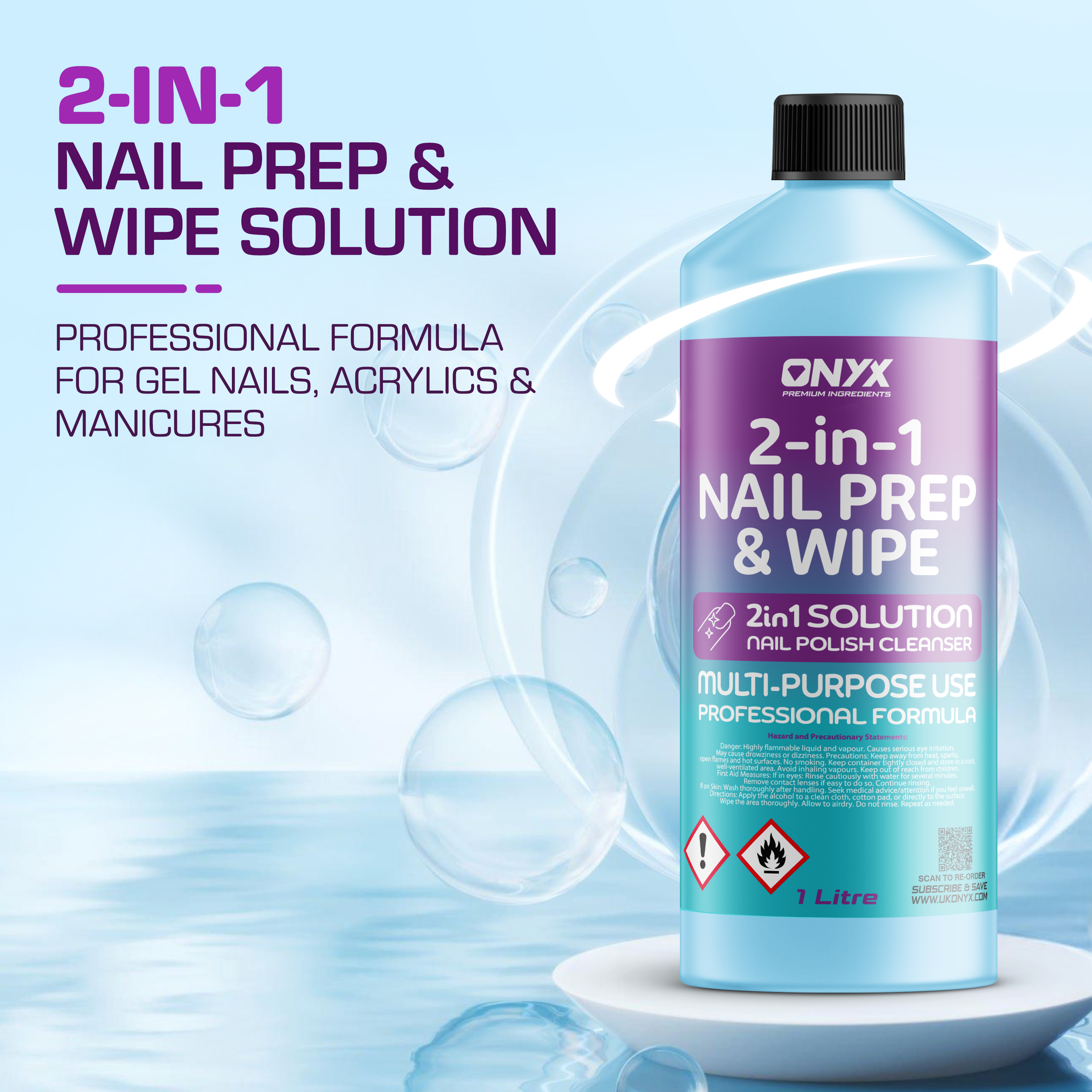 Nail Prep & Wipe Nail Cleansing Solution Professional Salon Range