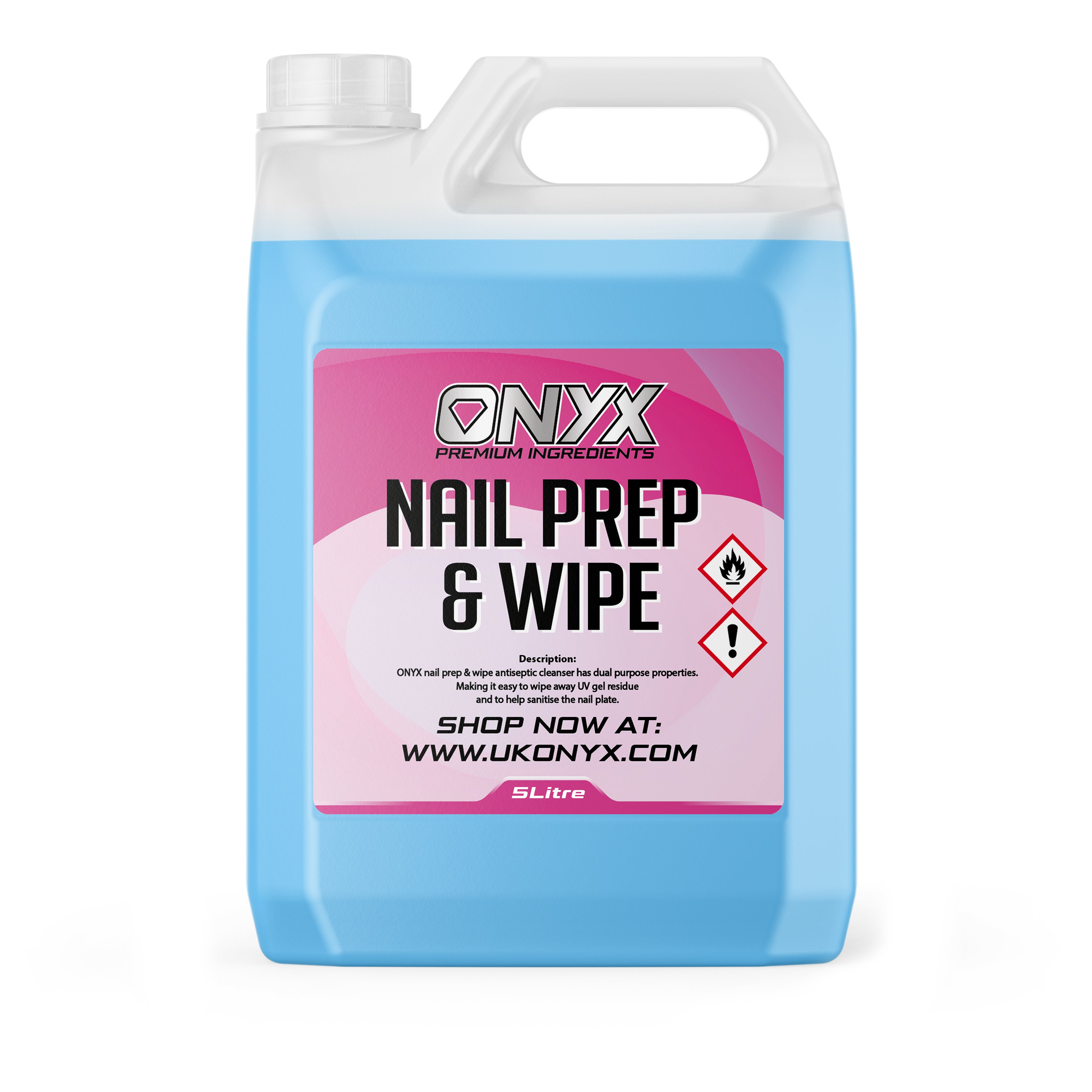 ONYX Nail Prep & Wipe 5L - Professional antiseptic nail cleansing solution for impeccable nail hygiene and preparation.