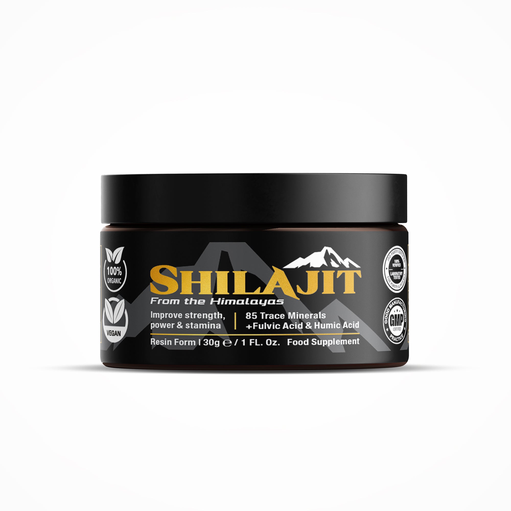 Shilajit pur de l'Himalaya avec 85 oligo-éléments - Améliore la force, la puissance et l'endurance