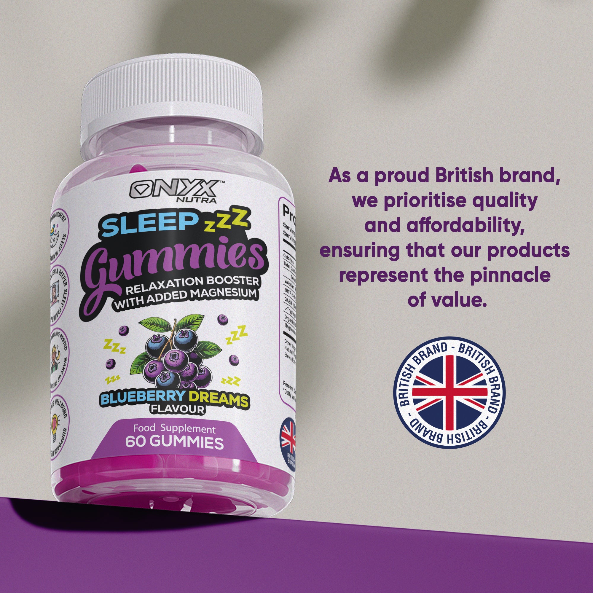 Night-Time Gummies with Magnesium, Night Time Support Supplement - Vegan & Halal