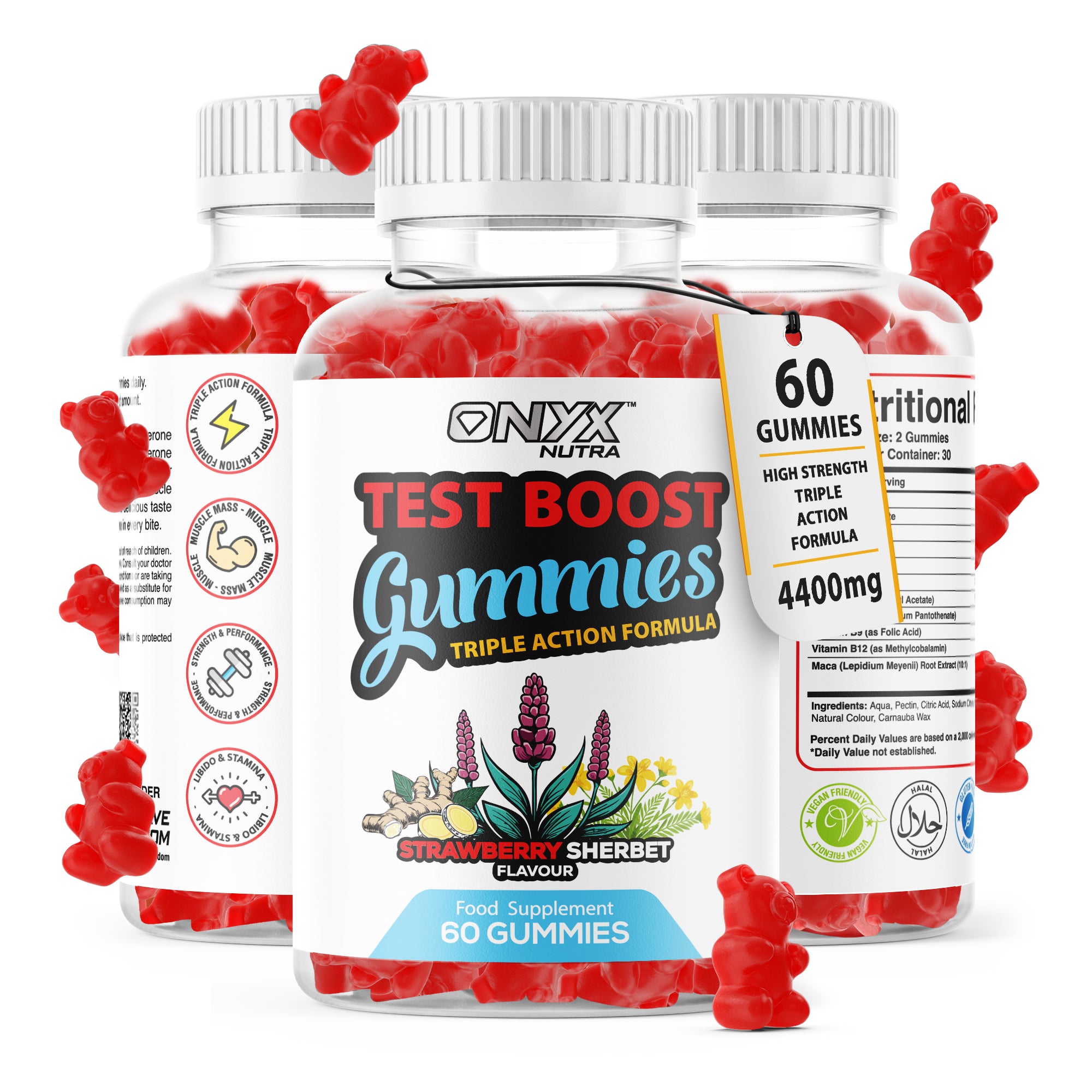 Testosterone Boost Gummies - avec Tongkat Ali, Fadogia Agrestis et Turkesterone pour améliorer les performances