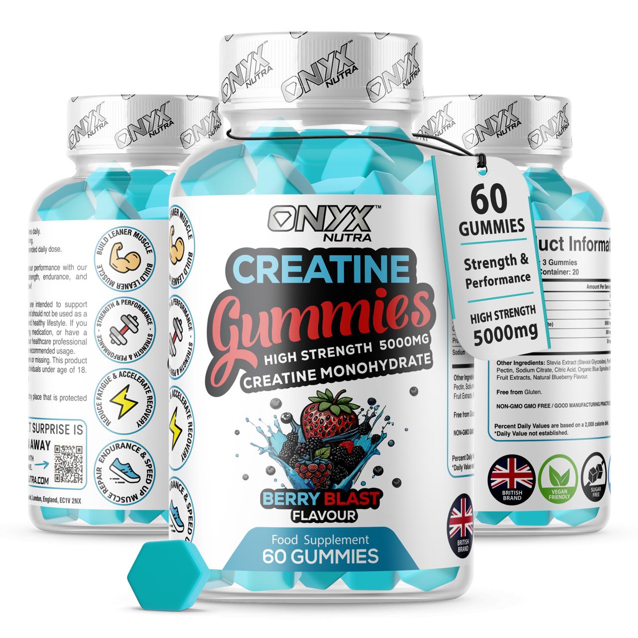 Créatine Gummies - Créatine Monohydrate 5000mg - 60 Gummies 
